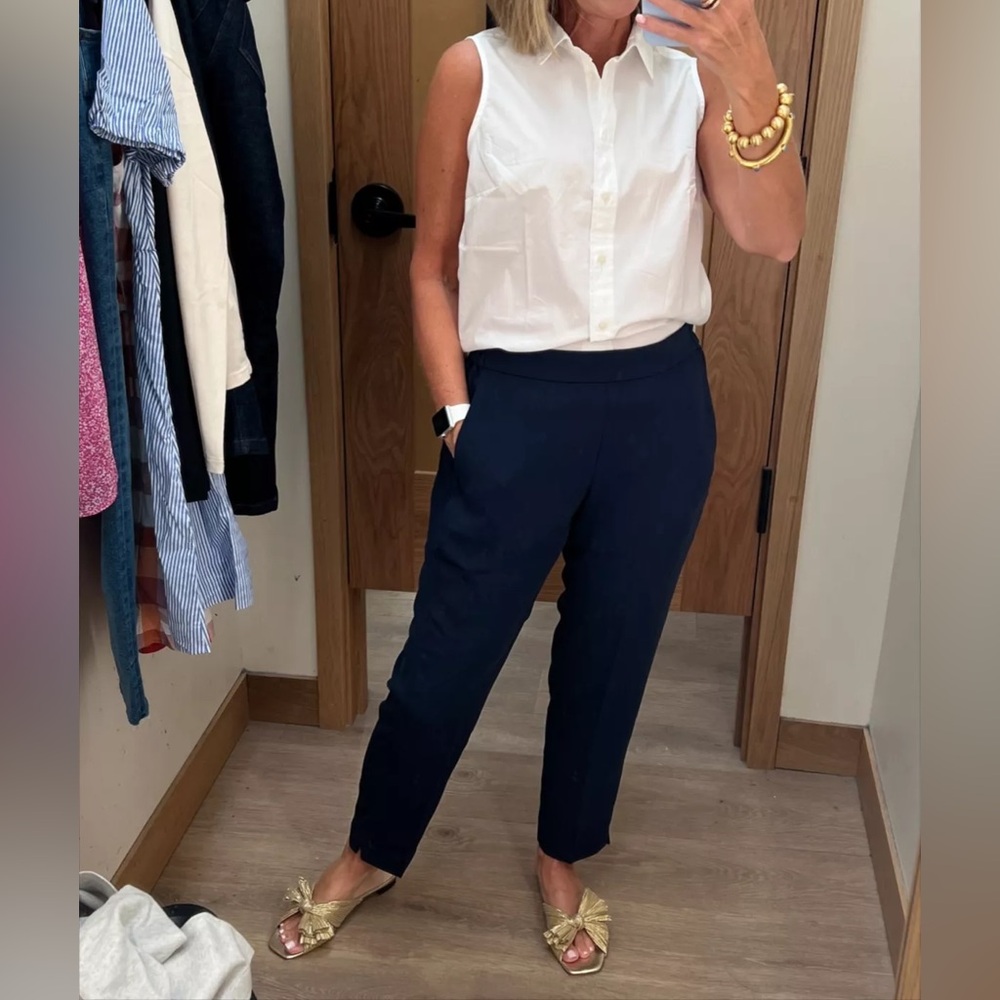 J. Crew Blue Jamie Pant Ankle Cropped Pants Size 8